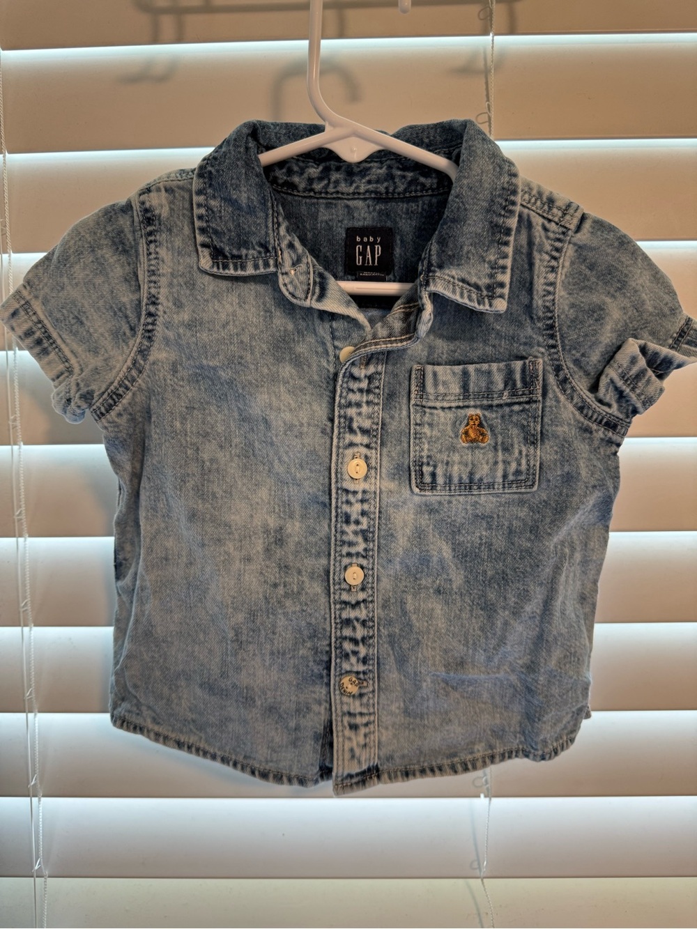 Baby GAP Washed Light Blue Denim Short-Sleeve Jacket